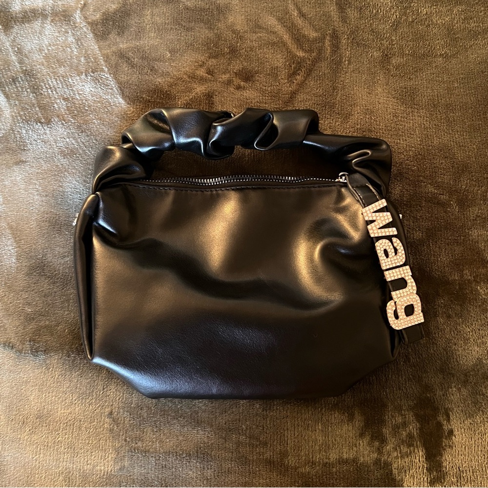 ALEXANDER WANG
Scrunchie mini satin shoulder bag - black